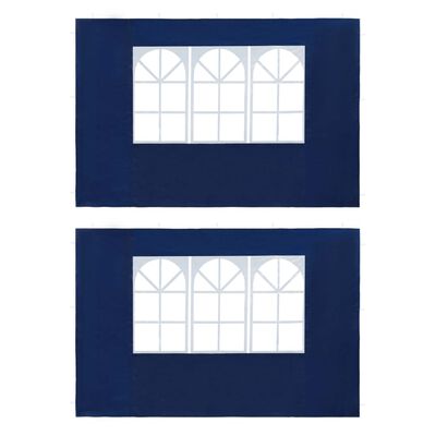 Paroi de tente avec fenêtre bleu - 2 pcs 