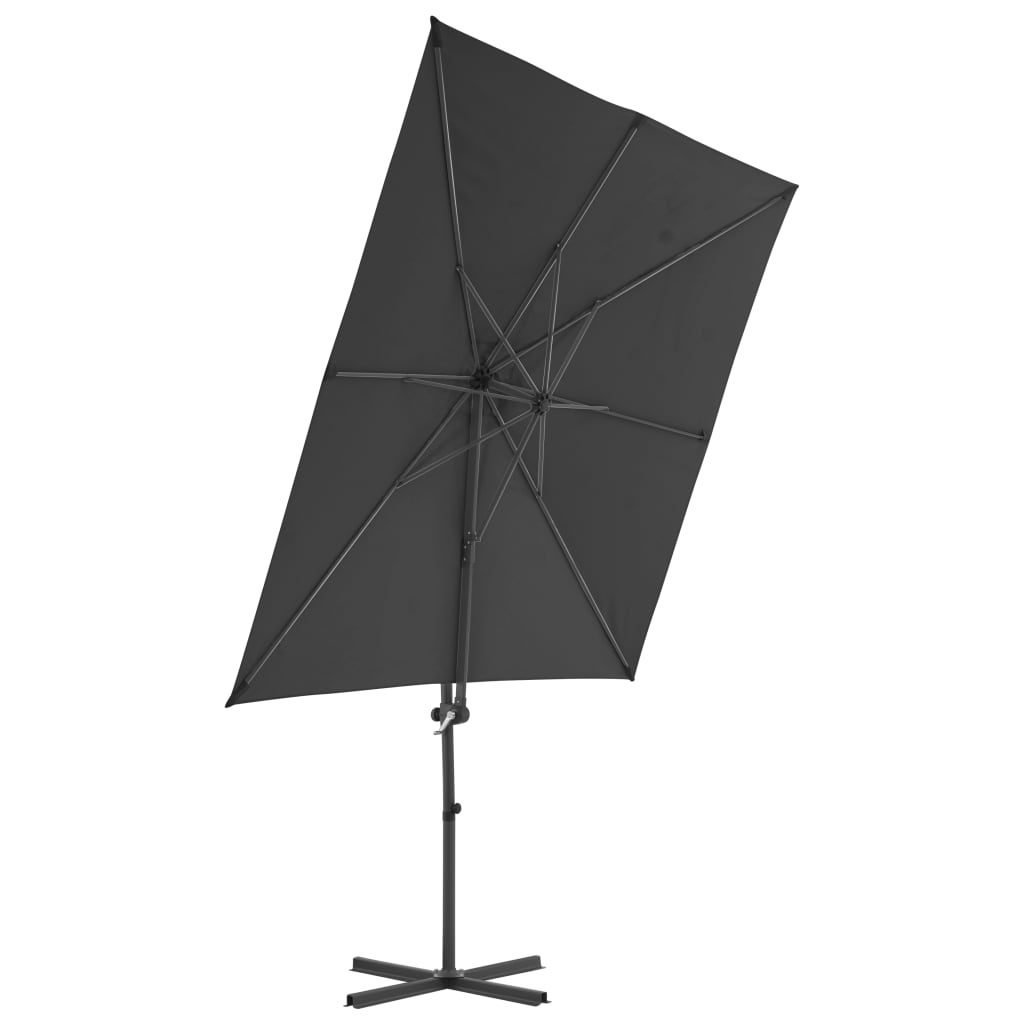 Parasol en porte-à-faux avec mât en Acier 250x250 cm Anthracite