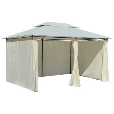 Tonnelle avec rideaux blanc 4x3m