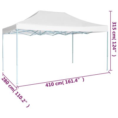 dimensions Tente de réception pliable blanche en acier 3x4m 