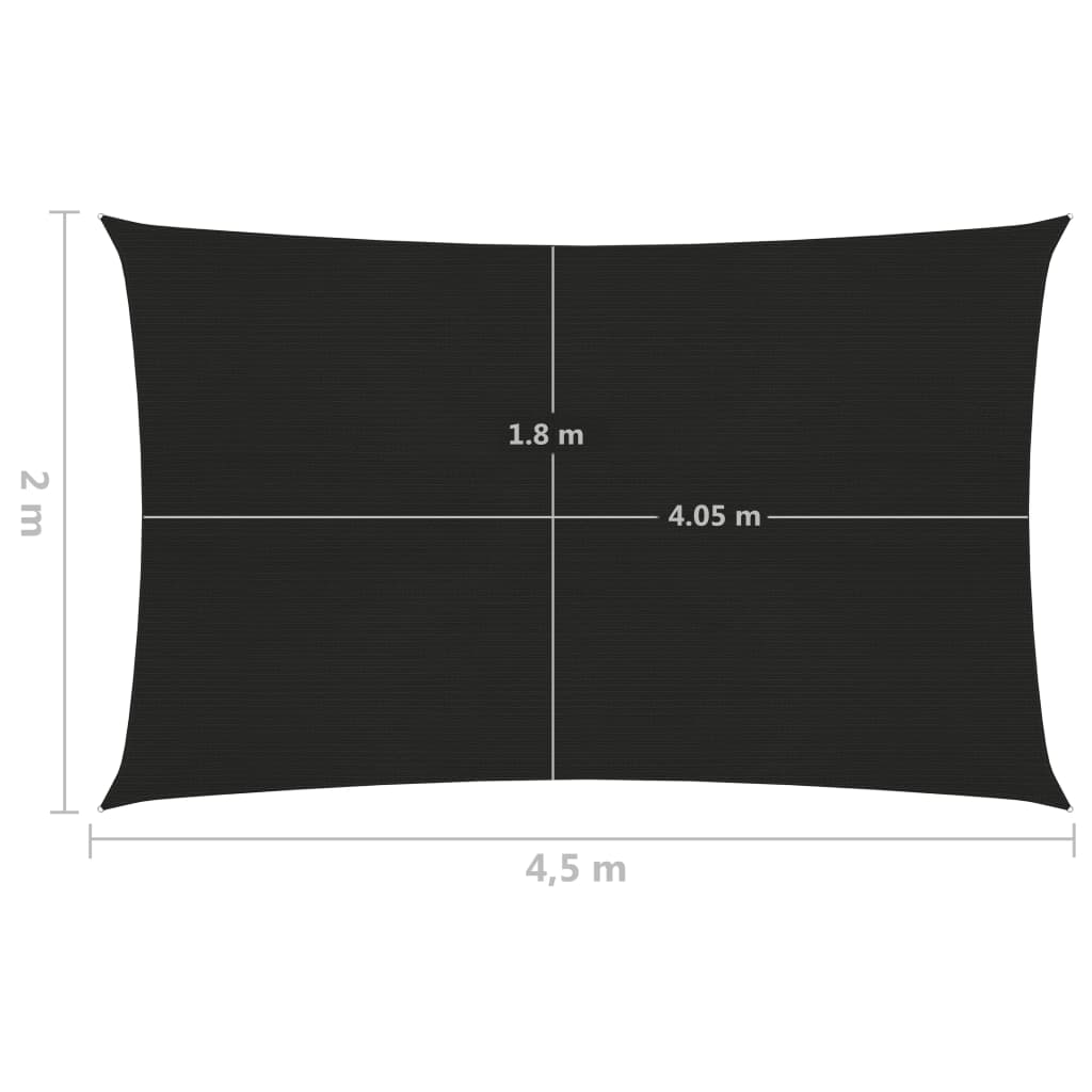 voile d'ombrage noir 160g/m² 