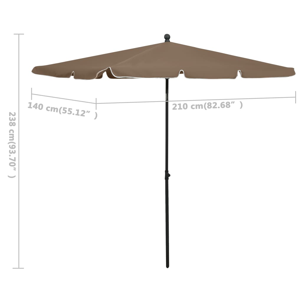 Parasol de jardin avec mât 