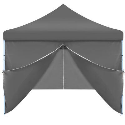 Tente de réception pliable anthracite avec 8 parois 3x9m