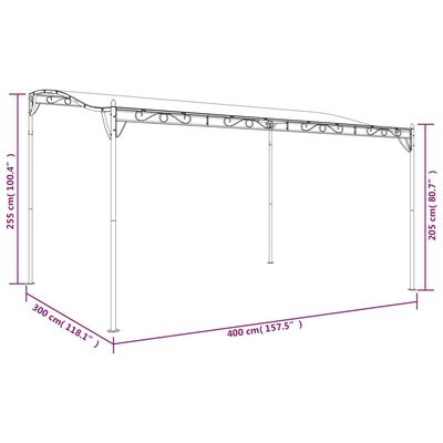 dimensions tonelle anthracite