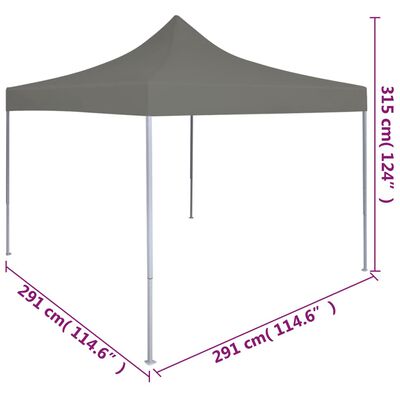 dimensions tente Tente de réception escamotable anthracite 3x3m