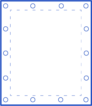 Oeillets sur 4 côtés