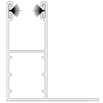 Coulisse en L 53 x 55mm